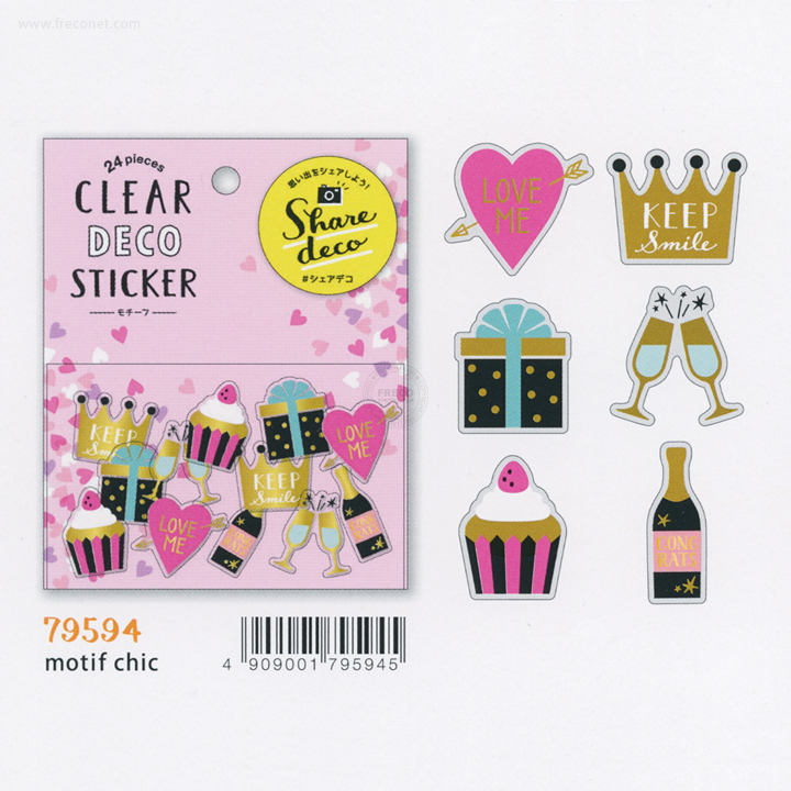 クリアデコステッカー モチーフ Motif Chic ネコポスok クリアデコステッカー モチーフ Motif Chic ネコポスok
