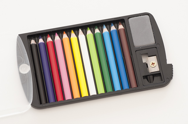 クリアーミニスタッフ 12色セット 消しゴム 鉛筆削り付き ネコポスok