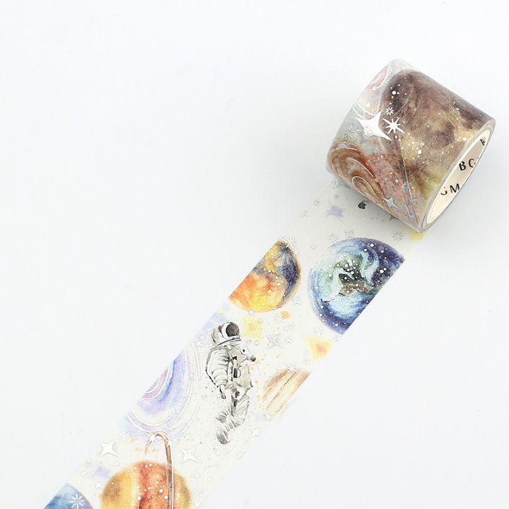 Bgmマスキングテープ スペシャル 箔押し 30mm 宇宙飛行士 Bm Spuv001 宅急便配送