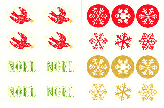 Cavallini 缶入りラベルシール/ホリデー拡大画像2