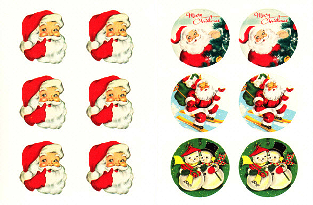 Cavallini 缶入りラベルシール/クリスマス拡大画像2