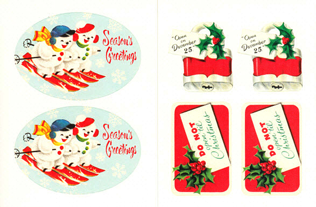 Cavallini 缶入りラベルシール/クリスマス拡大画像5