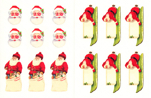 Cavallini 缶入りラベルシール/ビンテージクリスマス拡大画像3