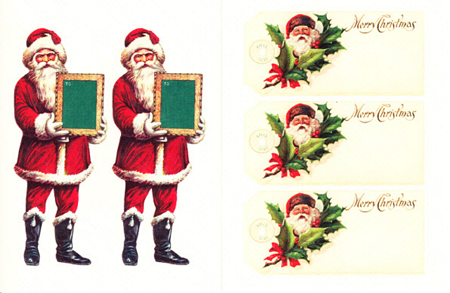 Cavallini 缶入りラベルシール/ビンテージクリスマス拡大画像6