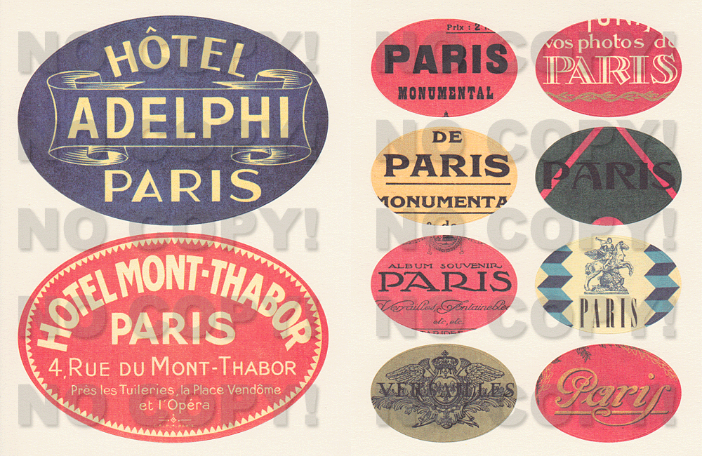 cavallini papers/缶入りラベルシールparisstickersの拡大画像2