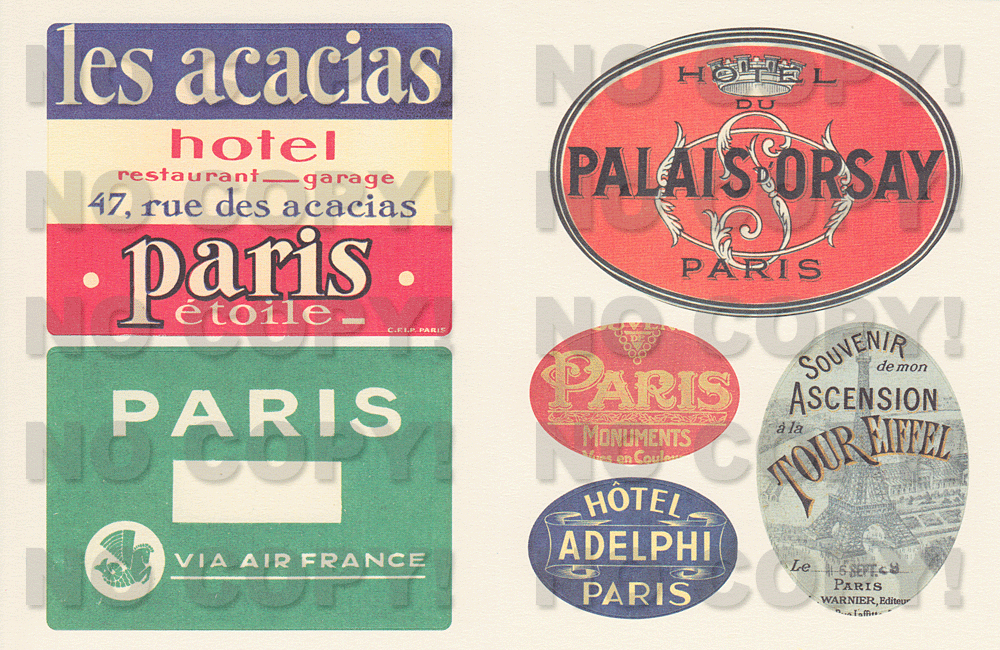 cavallini papers/缶入りラベルシールparisstickersの拡大画像3