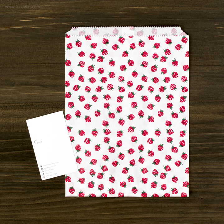 いちごの紙袋 L 10枚入【ネコポスOK】