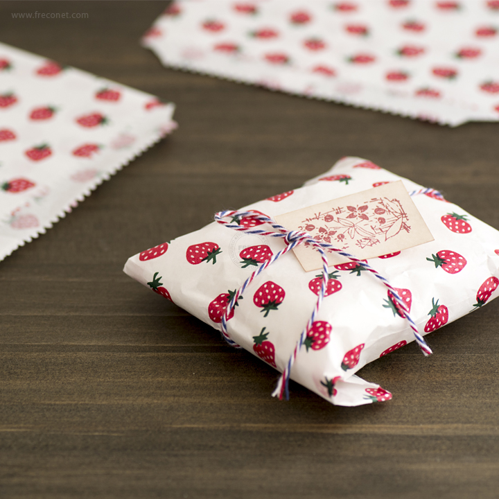 いちごの紙袋 L 10枚入【ネコポスOK】