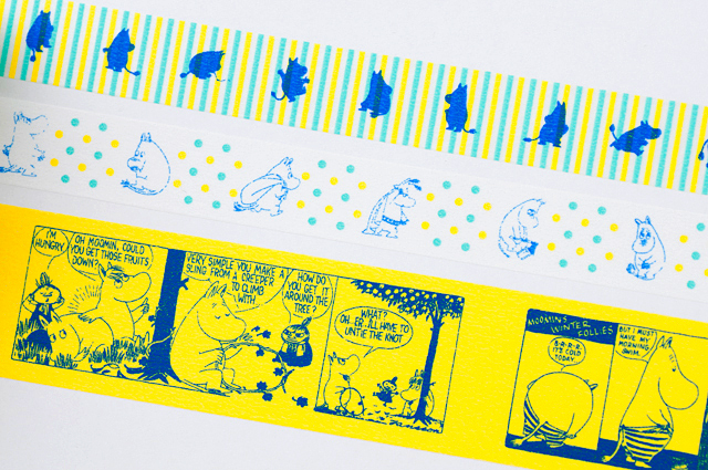 ムーミンマスキングテープの各色柄の拡大