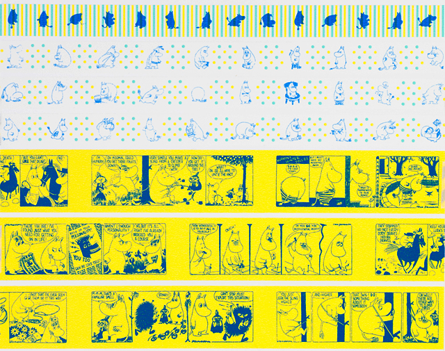 ムーミンマスキングテープの各色柄の詳細