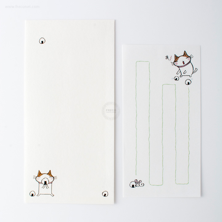 ねこの一筆レターセット おにぎり ネコポスok